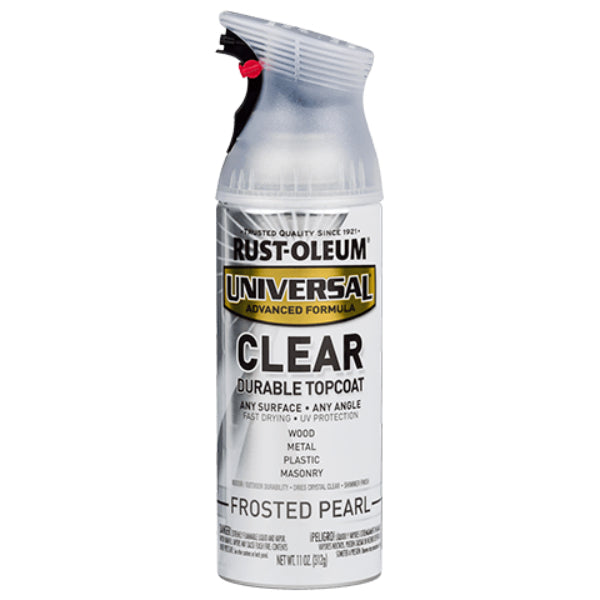 Rust-Oleum® 302155 Universal® Clear Topcoat Spray Paint, Frosted Pearl, 11 Oz