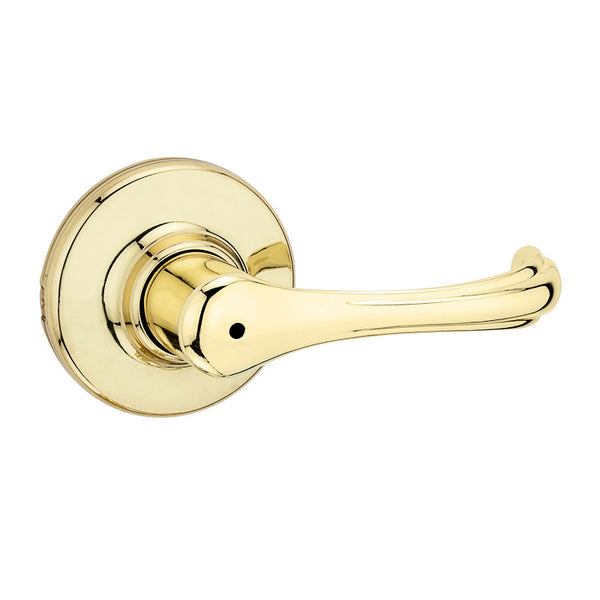 Kwikset® 93001-880 Security Dorian Privacy/Bed/Bath Lever, Polished Brass