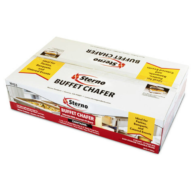 Sterno® 70153 Buffet Chafer with Foldable Frame, Stainless Steel