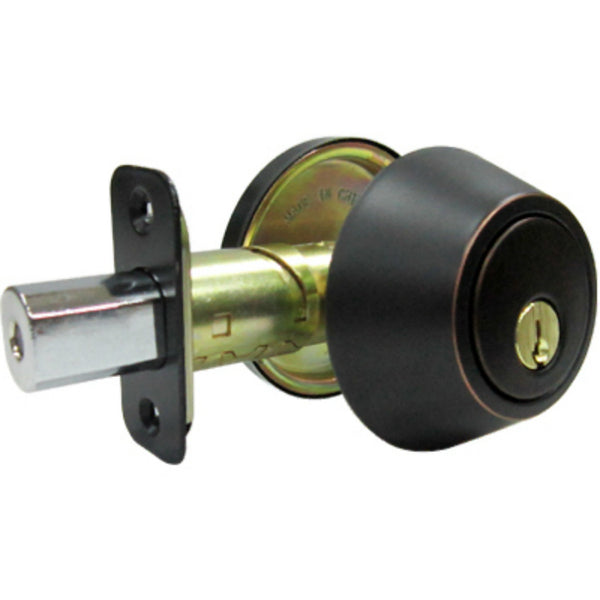 Taiwan Fu Hsing DLX71-KA3Z Single Cylinder Deadbolt w/ 5 Pin Key Cylinder, Aged Bronze