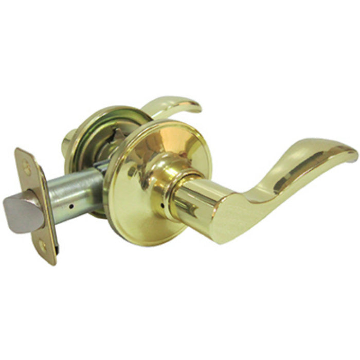 Taiwan Fu Hsing LYE703BZ Reversible Lever Passage Lockset for Hall/Closet, Polish Brass