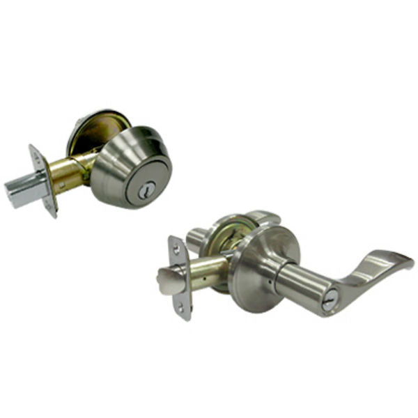 Taiwan Fu Hsing MYEX2B71B Naples Entry Lever Combo Lock Pack, Satin Nickel