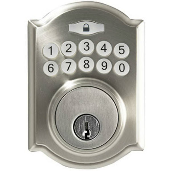 Taiwan Fu Hsing GA7X2D01AA-KD Castle Electronic Deadbolt with 2 Keys, Satin Nickel
