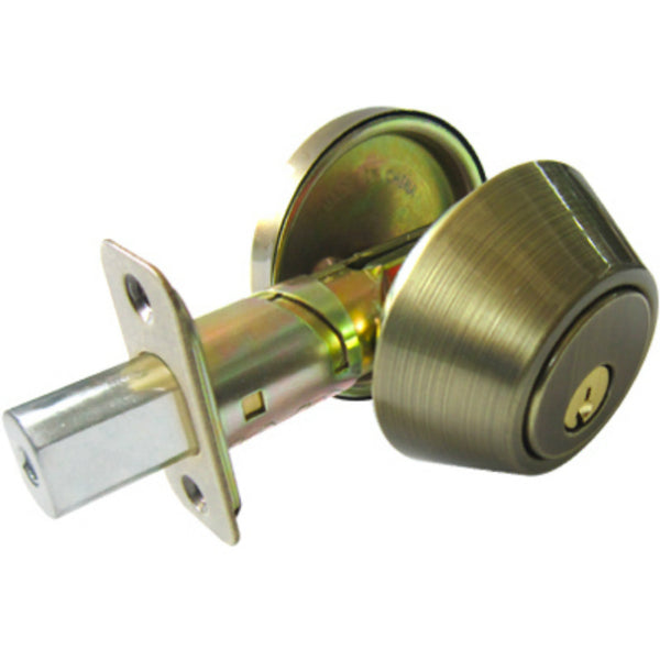Taiwan Fu Hsing DL81-KA3Z Single Cylinder Deadbolt with 5 Pin Cylinder, Antique Brass