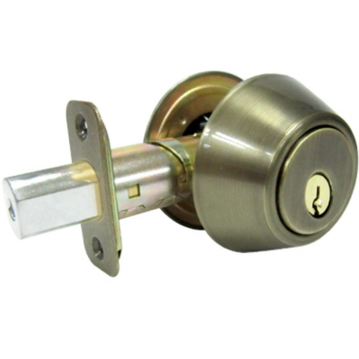 Taiwan Fu Hsing DL82-KA3Z Double Cylinder Deadbolt w/ 5 Pin Cylinder, Antique Brass