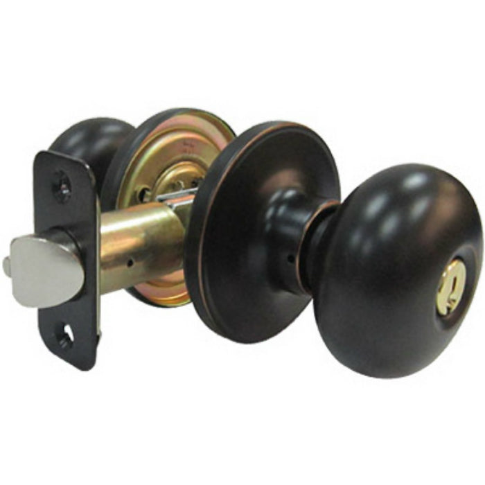 Taiwan Fu Hsing TFX700B-KA3 Mushroom Entry Lockset with Adjustable Backset, Aged Bronze