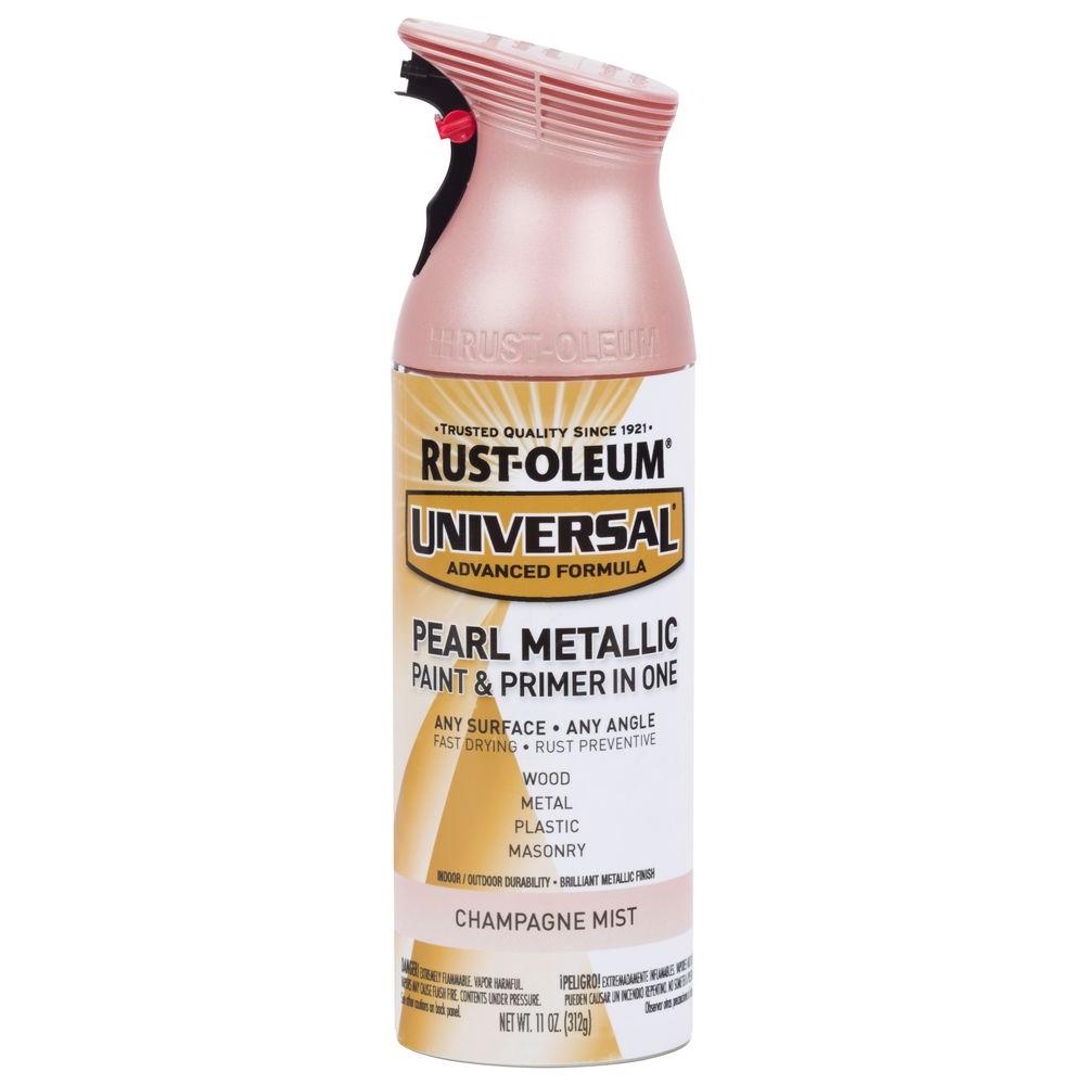 Rust-Oleum 301537 Universal Pearl Metallic Spray Paint, Champagne Pink, 11 oz