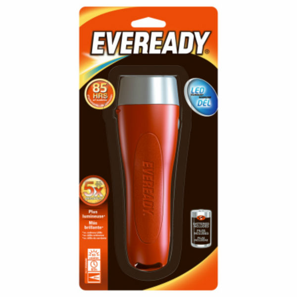 Eveready® EVGP25S Ergonomic Design LED 2D Flashlight with Push Bottom Switch