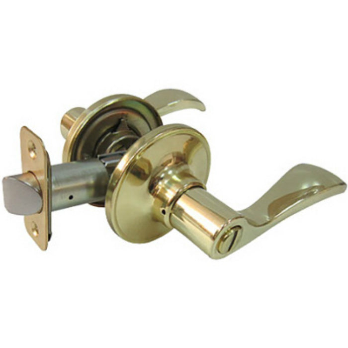 Taiwan Fu Hsing LYE701BZ Reversible Naples Entry Lever Lockset, Polished Brass