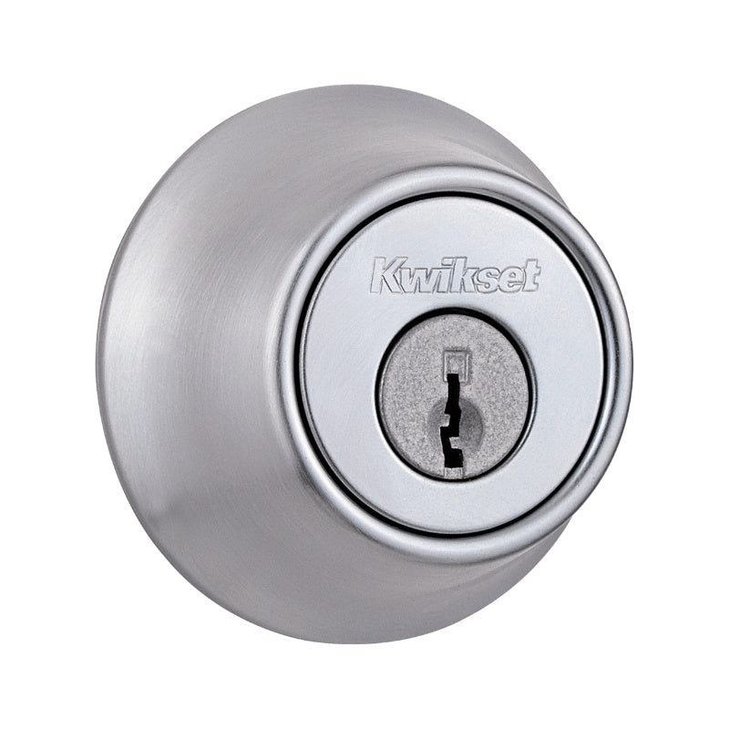 Kwikset® 96600-676 Security Single Cylinder Deadbolt, Satin Chrome