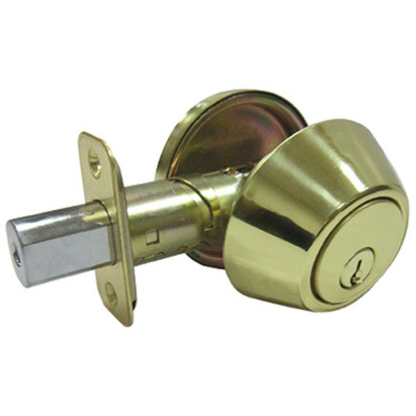Taiwan Fu Hsing DL71-KD Single Cylinder Deadbolt with 5-Pin Cylinder, Polished Brass