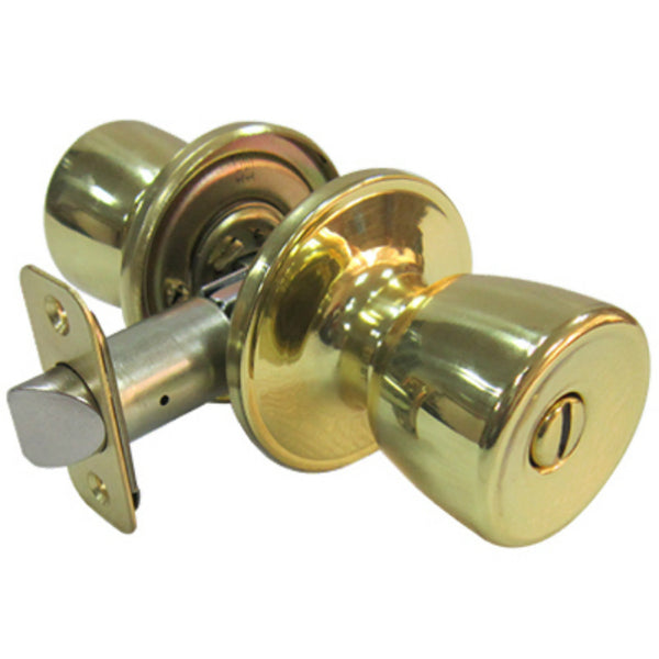 Taiwan Fu Hsing TS710B Medium Tulip Style Knob Privacy Lockset, Polished Brass