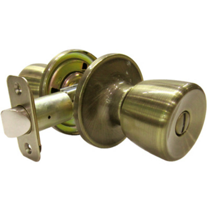 Taiwan Fu Hsing TS810B Medium Tulip Style Knob Privacy Lockset, Antique Brass