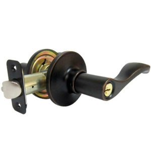 Taiwan Fu Hsing LYEX700B-KA2 Reversible Naples Entry Lever Lockset, Aged Bronze