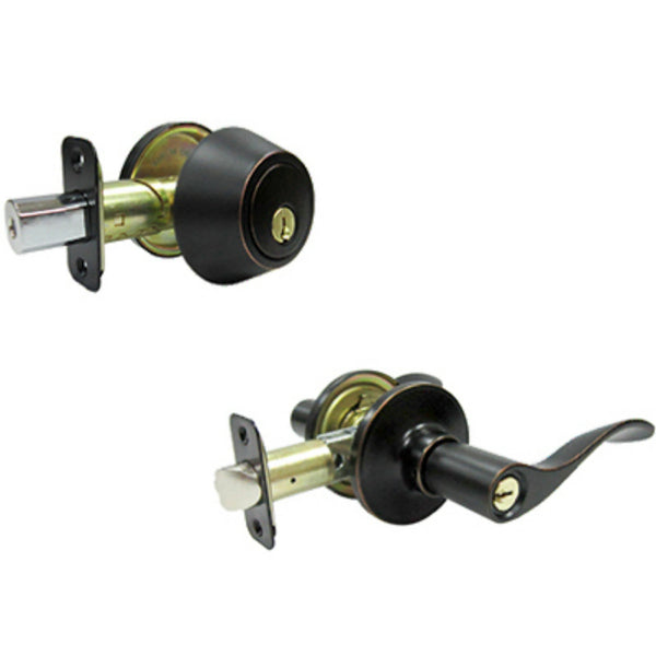 Taiwan Fu Hsing MB6X7L1B-KA2 Bergamo Combination Lever Lockset, Aged Bronze