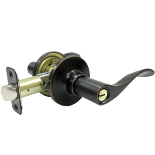 Taiwan Fu Hsing LB6X700B-KA2 Reversible Bergamo Wave Entry Lever Lockset, Aged Bronze