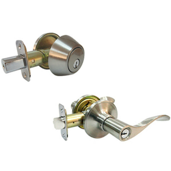 Taiwan Fu Hsing MB6X2L1B-KA2 Bergamo Combination Lever Lockset, Satin Nickel