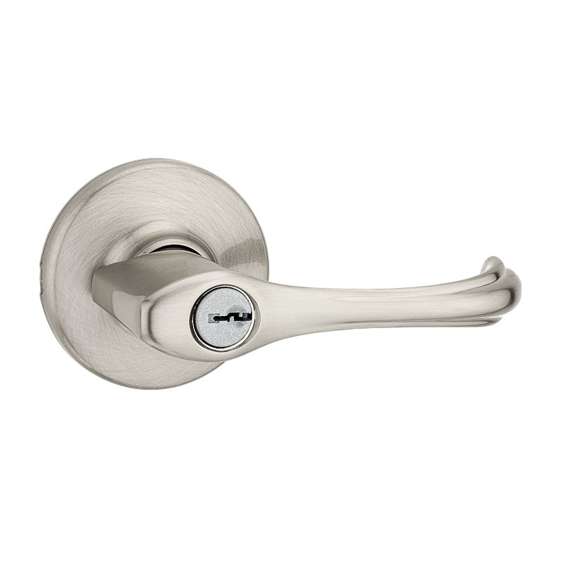 Kwikset® 94050-548 Security Dorian Reversible Keyed Entry Lever, Satin Nickel
