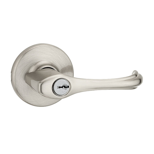 Kwikset® 94050-548 Security Dorian Reversible Keyed Entry Lever, Satin Nickel