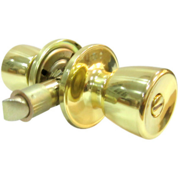 Taiwan Fu Hsing TS710B-MH Tulip Style Knob Mobile Home Privacy Lockset, Polished Brass