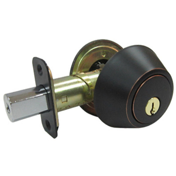 Taiwan Fu Hsing DLX72-KA3Z Double Cylinder Deadbolt w/5 Pin Key Cylinder, Aged Bronze