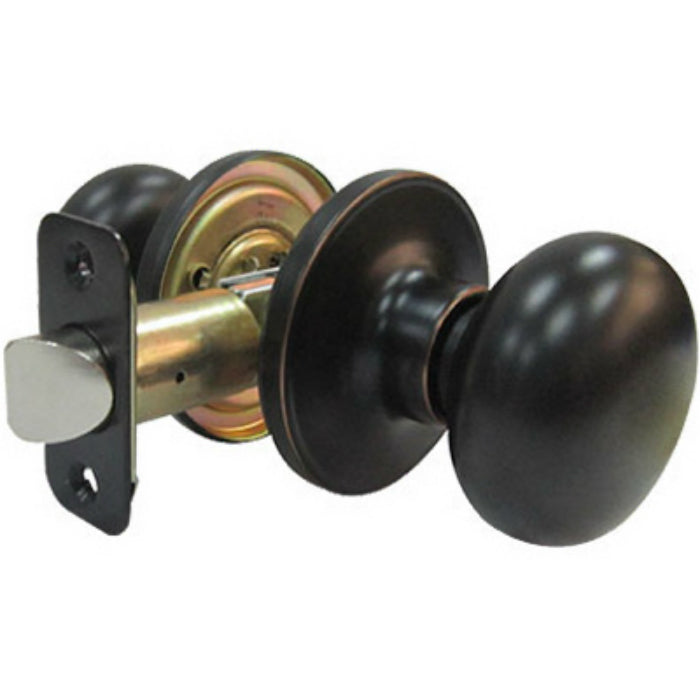 Taiwan Fu Hsing TFX730B Mushroom Passage Lockset with Adjustable Backset, Aged Bronze