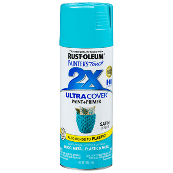 Rust-Oleum® 315395 Painter's Touch® 2X Ultra Cover Satin Spray, Seaside, 12 Oz