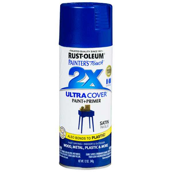 Rust-Oleum® 314754 Painter's Touch® 2X Ultra Cover Satin Spray, Ink Blue, 12 Oz