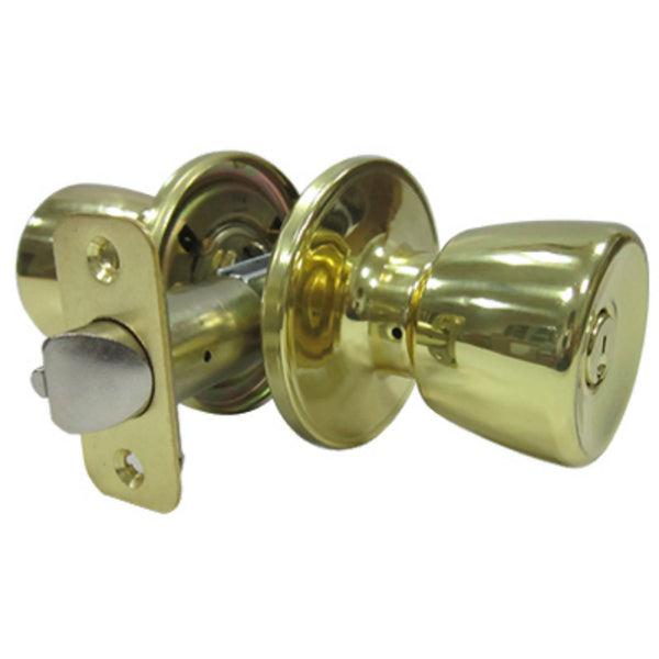 Taiwan Fu Hsing TS700B-KA3 Medium Tulip Style Knob Entry Lockset, Polished Brass