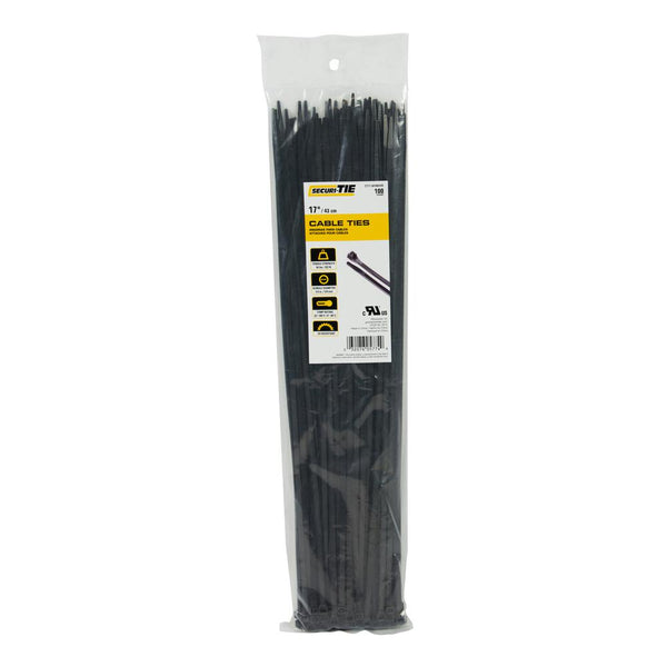 Gardner Bender® CT17-50100UVB Standard Duty Cable Tie, UV Black, 17", 100-Pack