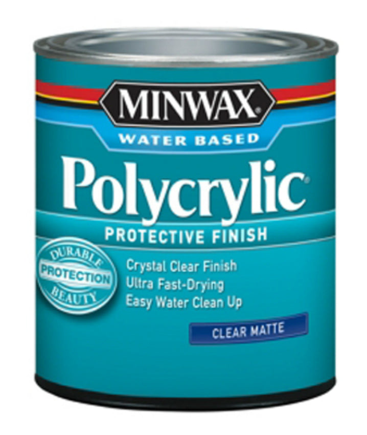 Minwax® 222224444 Water-Based Polycrylic™ Protective Finish, Clear Matte, 1/2 Pt