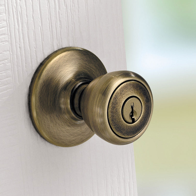 Kwikset® 94002-827 Tylo Entry Lockset, Antique Brass