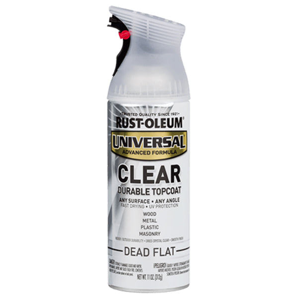 Rust-Oleum® 302151 Universal® Clear Topcoat Spray Paint, Dead Flat, 11 Oz