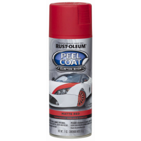 Rust-Oleum® 283780 Peel Coat® Custom Shop Spray Paint, Matte Red, 11 Oz