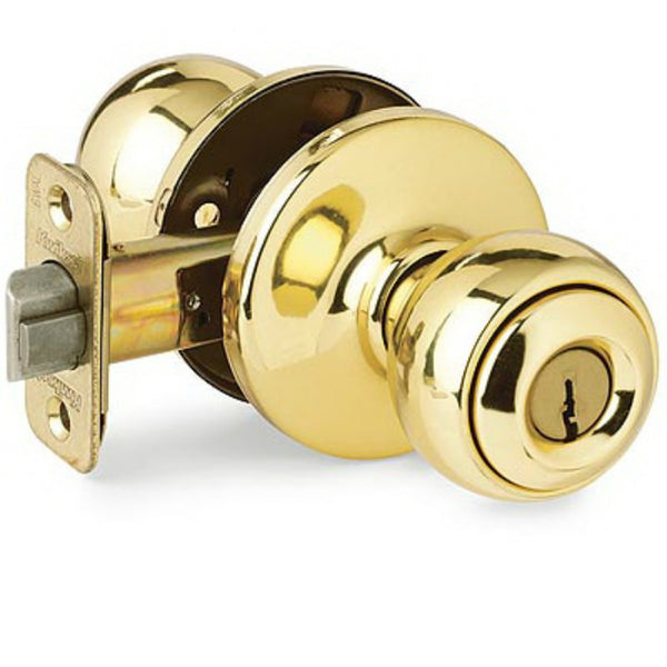 Kwikset® 94002-831 Security Polo Entry Lockset, Polished Brass