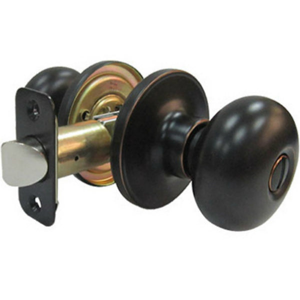 Taiwan Fu Hsing TFX710B Mushroom Privacy Lockset with Adjustable Backset, Aged Bronze
