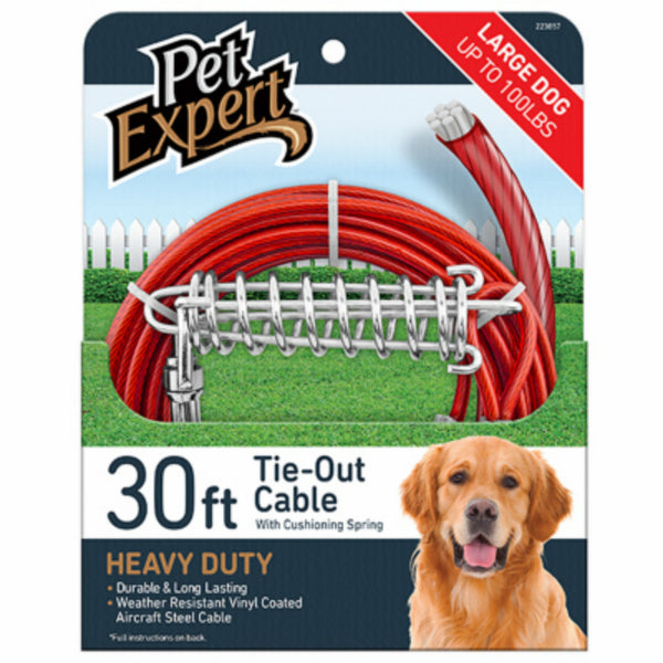 Pet Expert® PE223857 Heavy-Weight Steel Aircraft Dog Tie Out Cable, 30'
