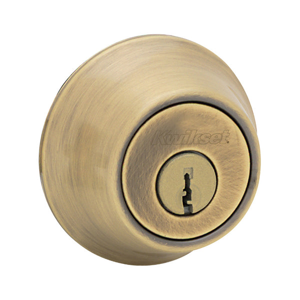 Kwikset® 96600-674 Security Single Cylinder Deadbolt, Antique Brass