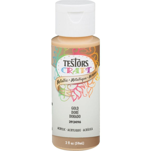 Testors® 292496A Metallic Acrylic Craft Paint, Gold, 2 Oz