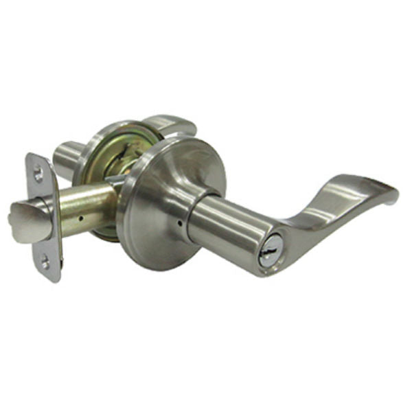 Taiwan Fu Hsing LYEX200B-KA2 Reversible Naples Entry Lever Lockset, Satin Nickel