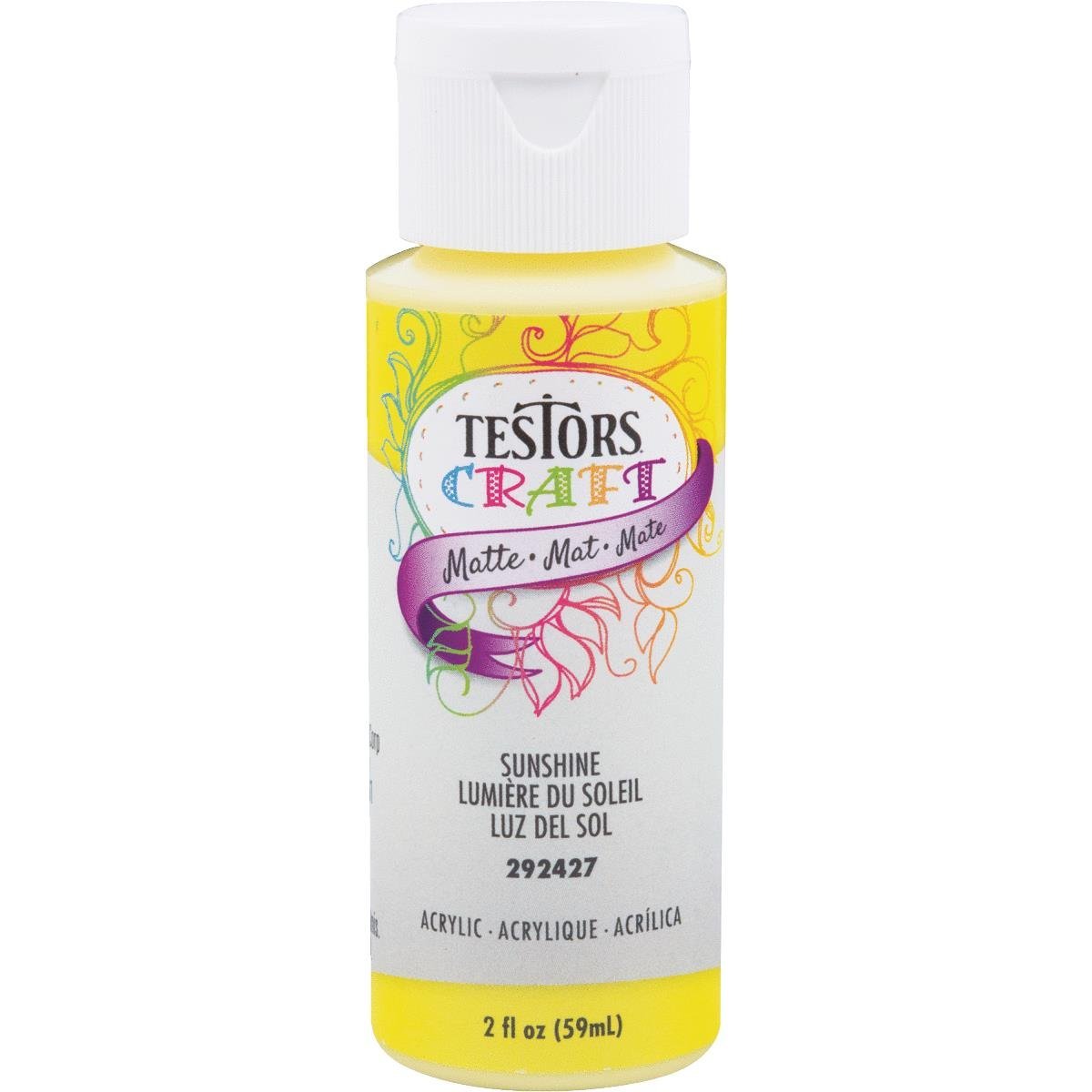Testors® 292427A Matte Acrylic Craft Paint, Sunshine, 2 Oz