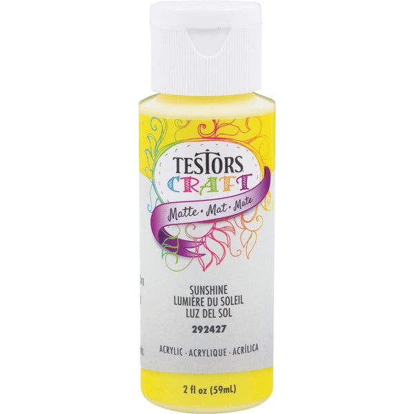 Testors® 292427A Matte Acrylic Craft Paint, Sunshine, 2 Oz