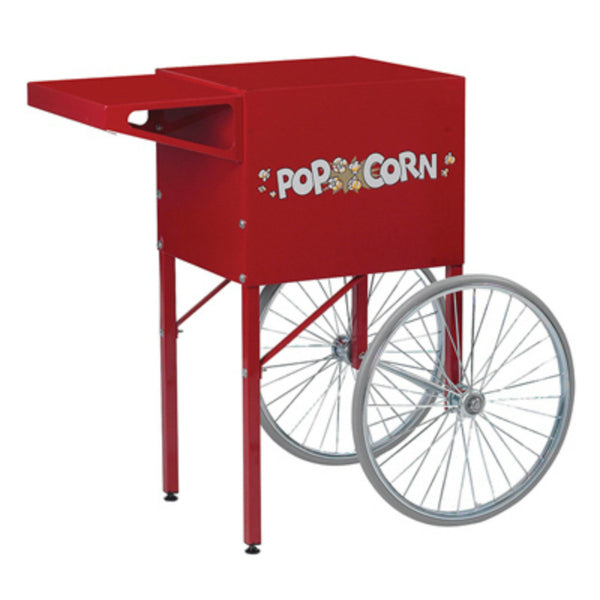 Gold Medal® 2669CR Red Popcorn Cart with Popcorn Graphics with Sturdy 18" Wheels