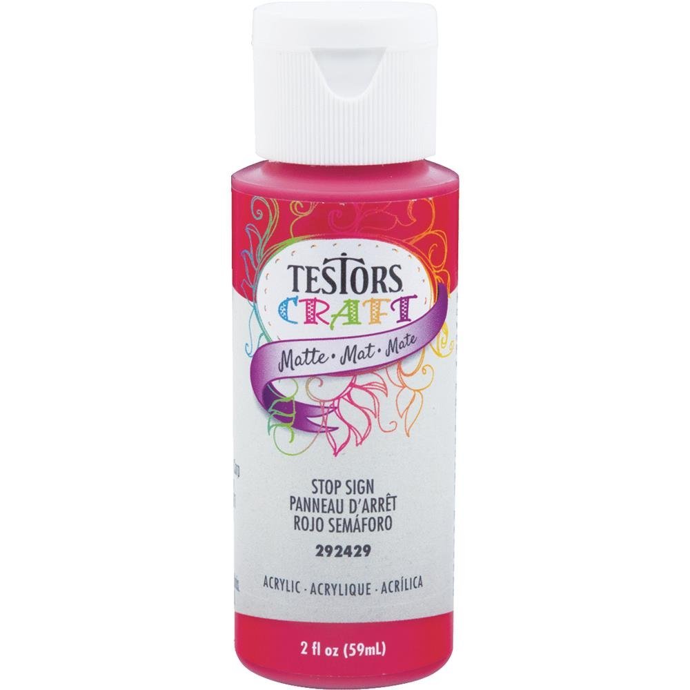 Testors® 292429A Matte Acrylic Craft Paint, Stop Sign, 2 Oz