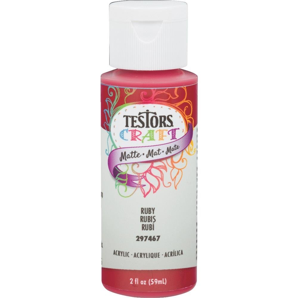 Testors® 297467 Matte Acrylic Craft Paint, Ruby, 2 Oz