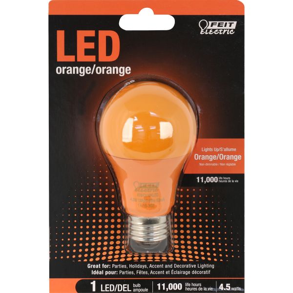 Feit Electric® A19/O/10KLED Non-Dimmable A19 LED Bulb, Orange, 4.5W