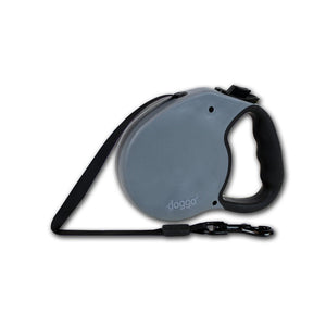 Doggo® DGO-RLSH-GG-SM Everyday Retractable Dog Leash w/Brake, Gray, Small, 13'