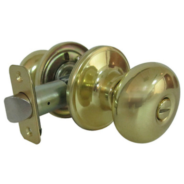 Taiwan Fu Hsing TF710B Mushroom Privacy Locksets, Polished Brass