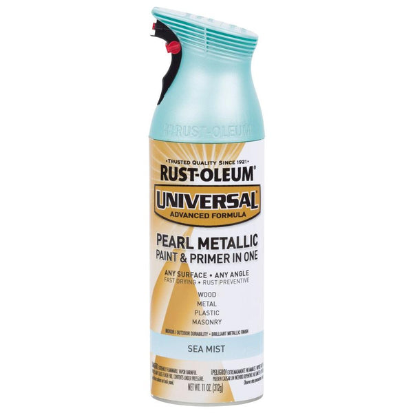 Rust-Oleum® 301551 Universal® Pearl Metallic Spray Paint, Sea Mist, 11 Oz