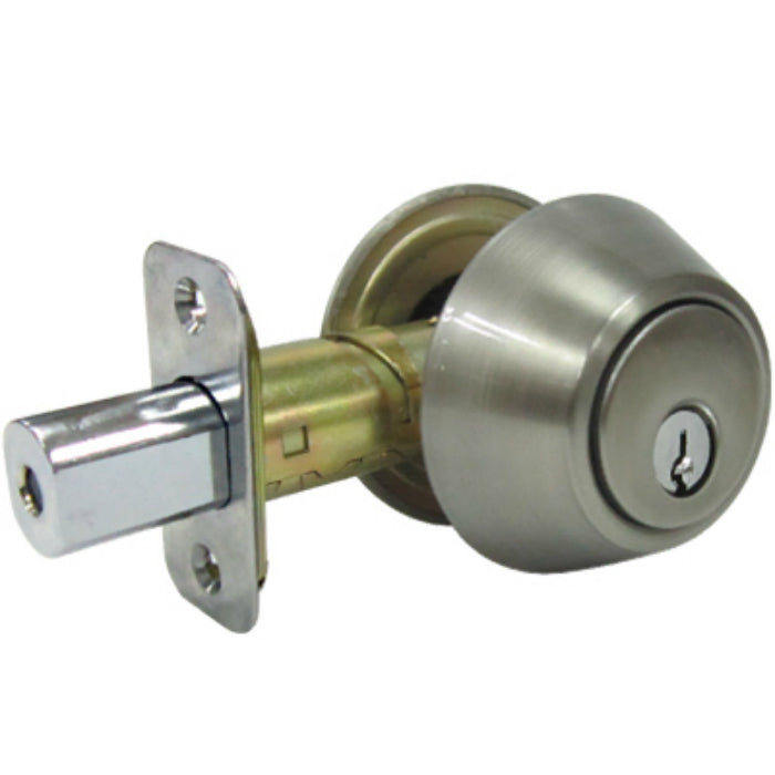 Taiwan Fu Hsing DLX22-KA3Z Double Cylinder Deadbolt w/5 Pin Key Cylinder, Satin Nickel